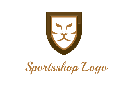 lion face in shield logo