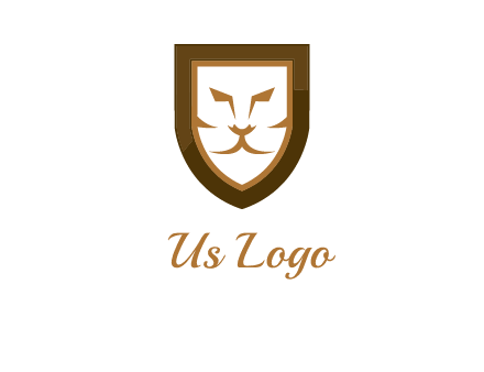 lion face in shield logo