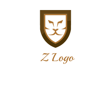 lion face in shield logo