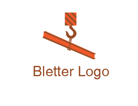 crane hook lifting beam construction logo