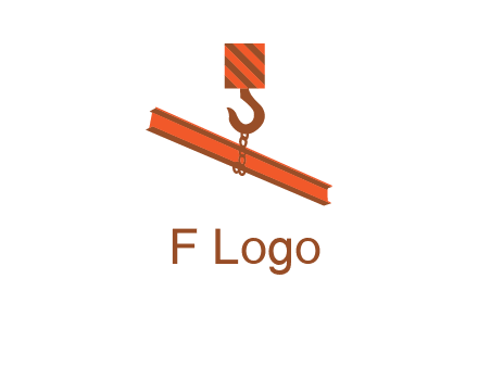 crane hook lifting beam construction logo