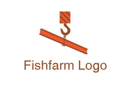 crane hook lifting beam construction logo