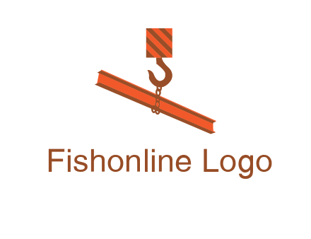 crane hook lifting beam construction logo