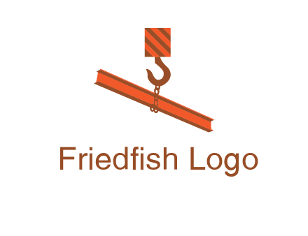 crane hook lifting beam construction logo