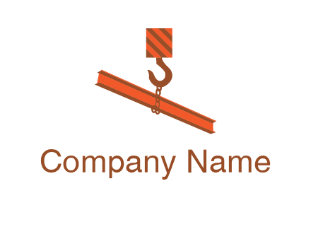 crane hook lifting beam construction logo