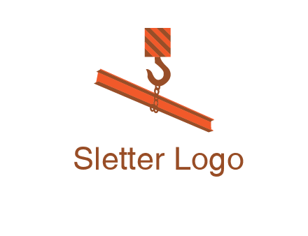 crane hook lifting beam construction logo