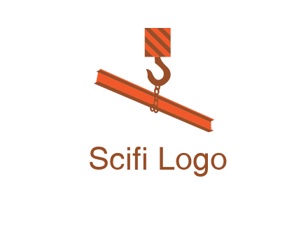 crane hook lifting beam construction logo