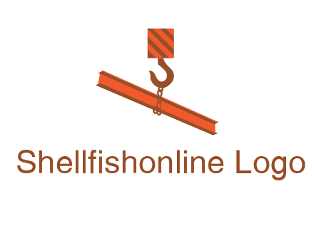 crane hook lifting beam construction logo