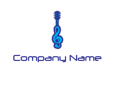 guitar with music notes logo