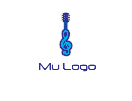 guitar with music notes logo