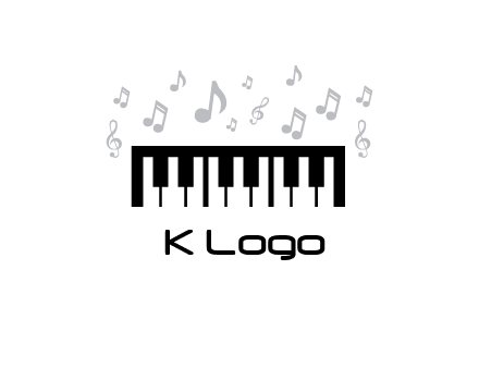 piano icon with music notes