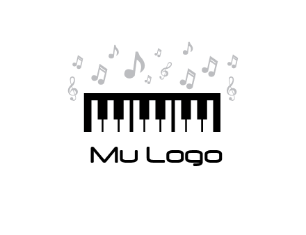 piano icon with music notes