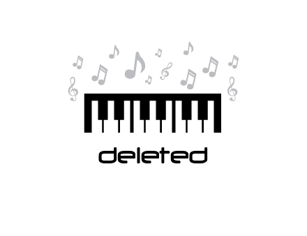 piano icon with music notes