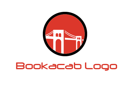 drawstring bridge in circle logo graphic