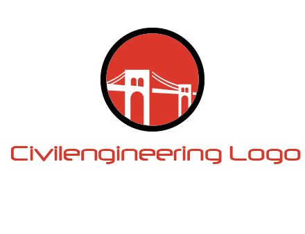 drawstring bridge in circle logo graphic