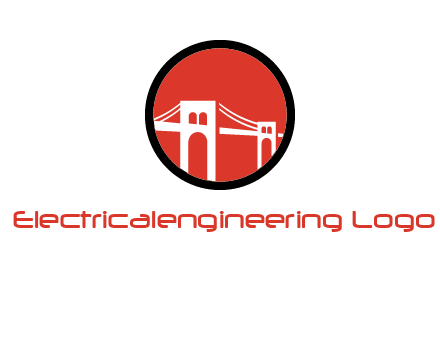 drawstring bridge in circle logo graphic