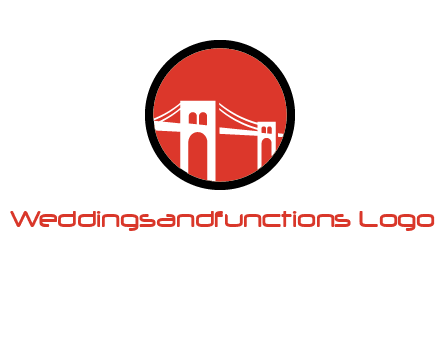 drawstring bridge in circle logo graphic