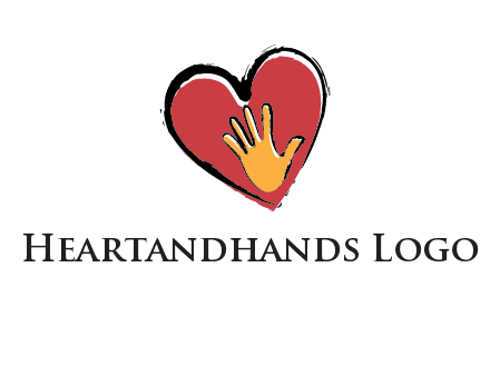 hand in heart shape logo