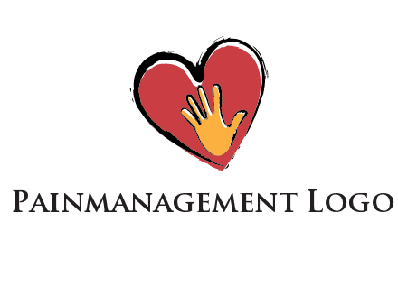 hand in heart shape logo