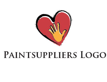 hand in heart shape logo