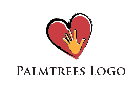 hand in heart shape logo