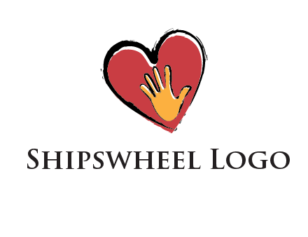 hand in heart shape logo