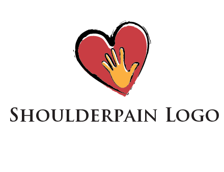 hand in heart shape logo