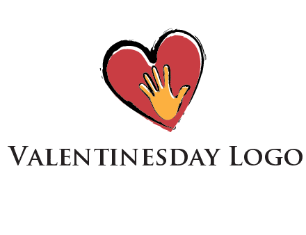 hand in heart shape logo