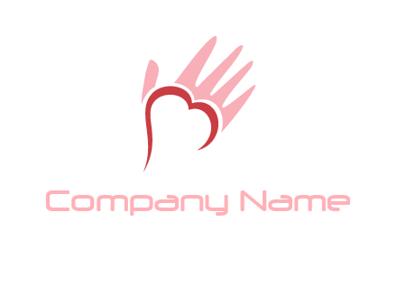 hand heart shape logo