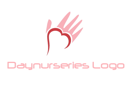 hand heart shape logo