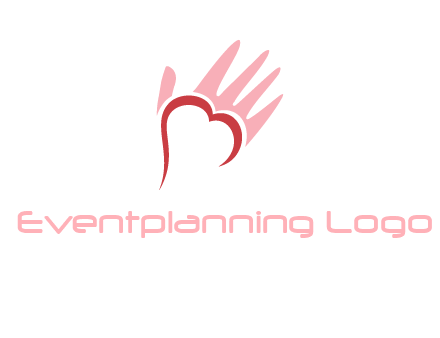 hand heart shape logo