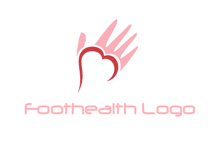 hand heart shape logo