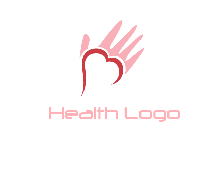 hand heart shape logo