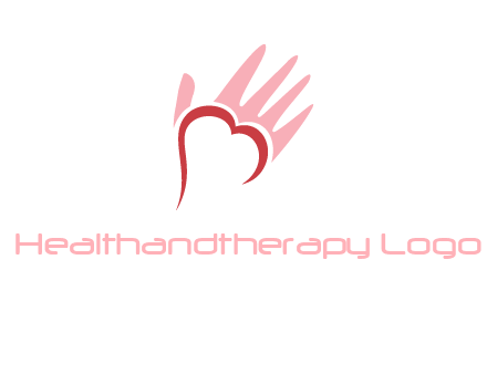 hand heart shape logo