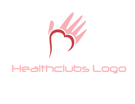 hand heart shape logo