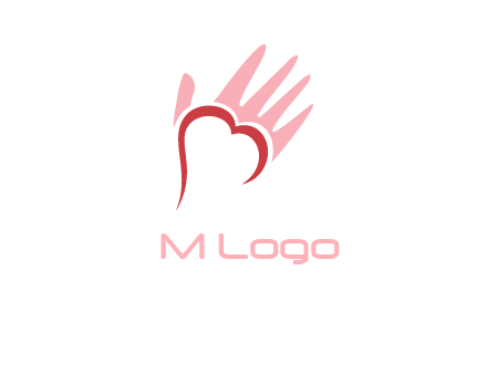 hand heart shape logo