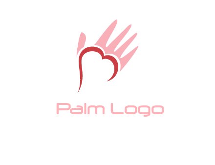 hand heart shape logo