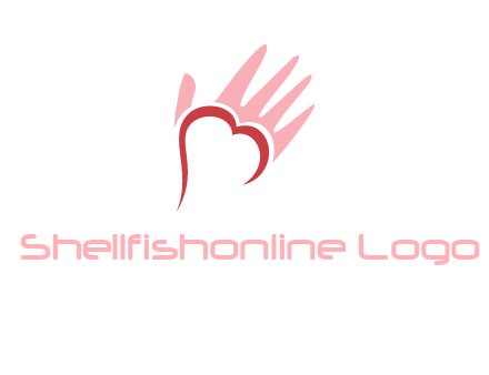 hand heart shape logo