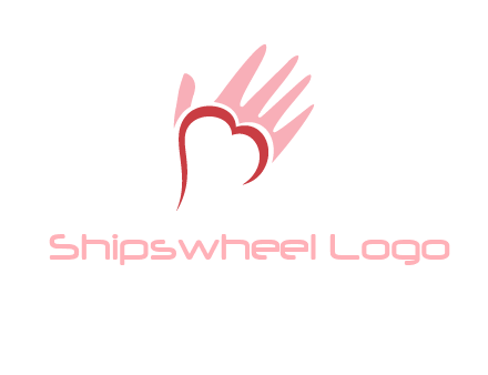 hand heart shape logo