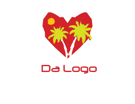 palm tree in heart logo