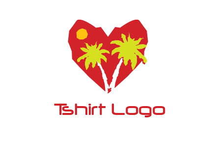 palm tree in heart logo