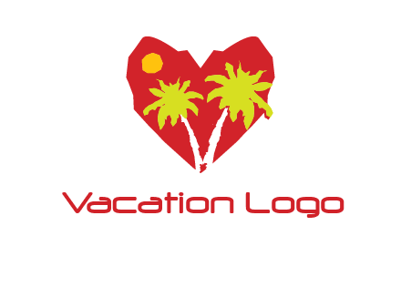 palm tree in heart logo