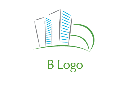 swoosh buildings construction logo