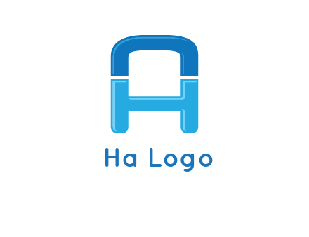 Letter H inside letter A logo