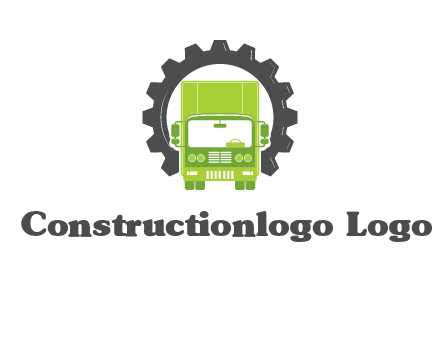 construction truck in a gear icon