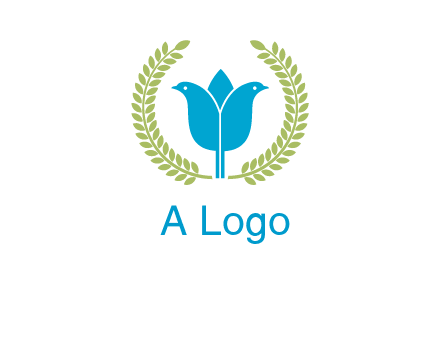 2 birds in leaf branch logo