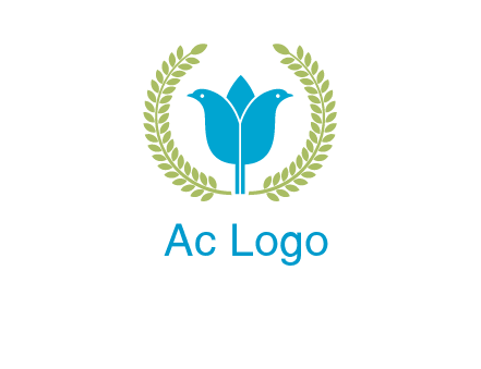 2 birds in leaf branch logo