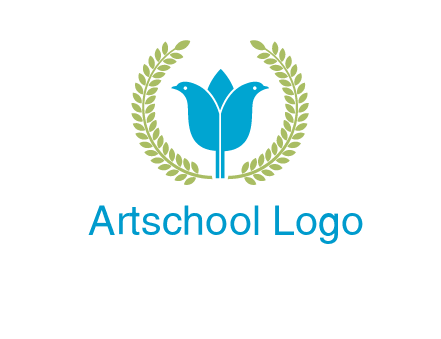 2 birds in leaf branch logo