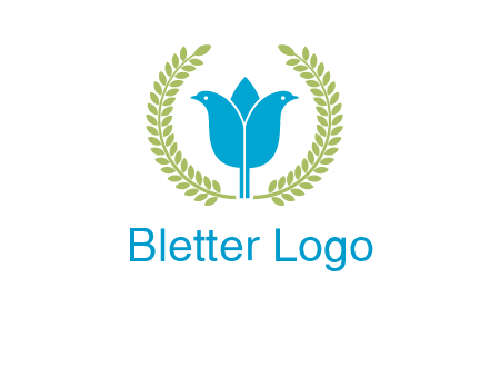 2 birds in leaf branch logo