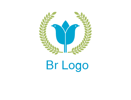 2 birds in leaf branch logo